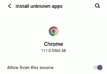 Allow the download from unknown sources Allow the download from unknown sources